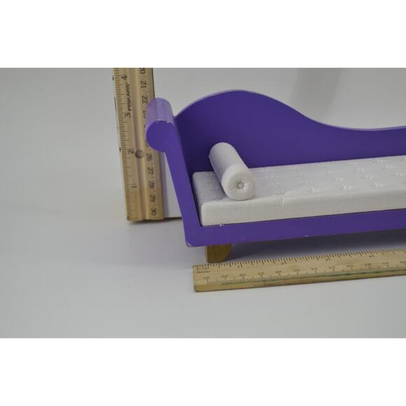 Doll furniture set of 2 Pieces Purple Chaise Gold and Bright Pink Doll House - Picture 16 of 16